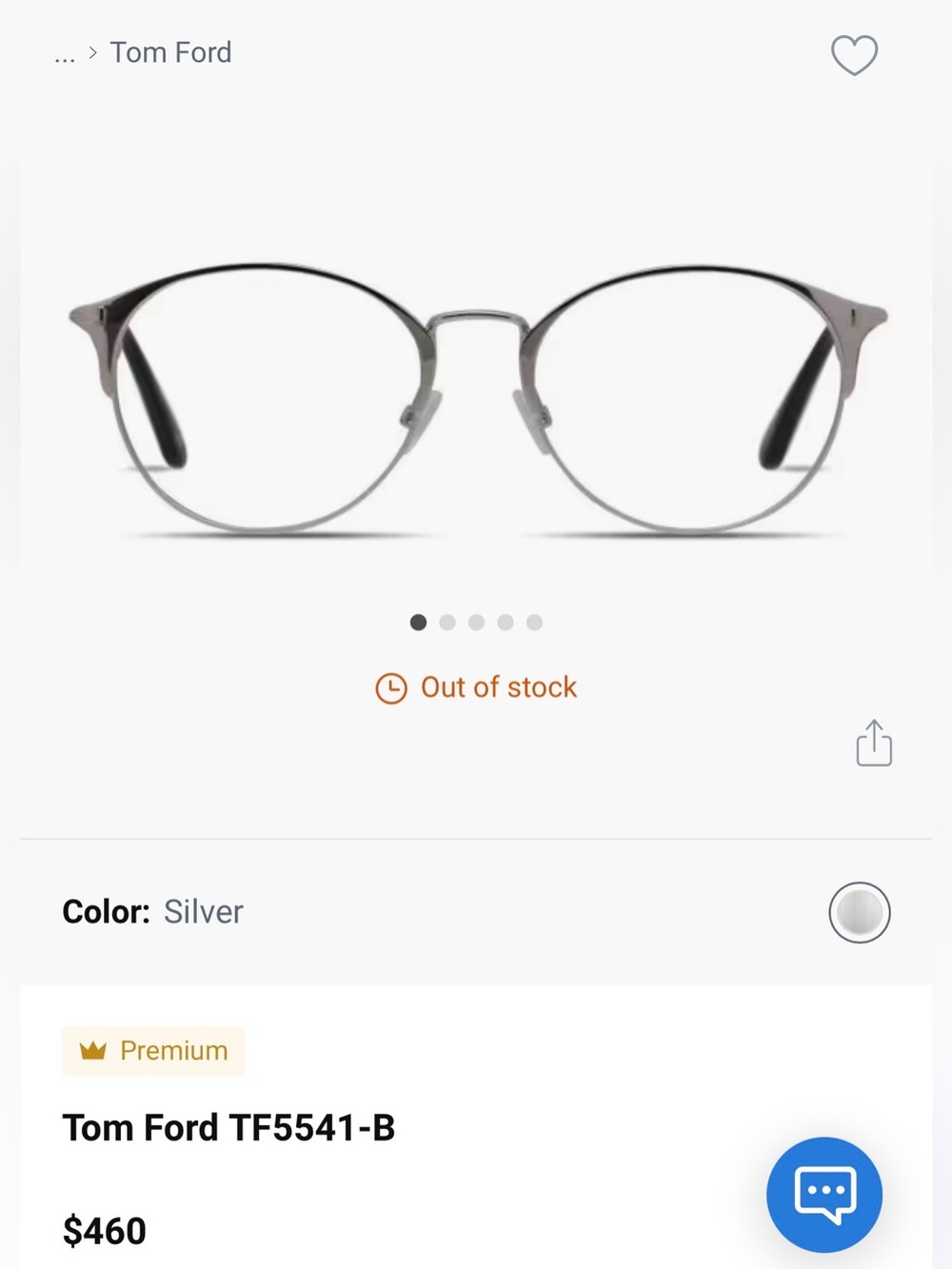Tom Ford Silver Round Frames
